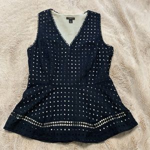 Ann Taylor peplum eyelet top